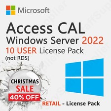 Microsoft Windows Server 2022 - 10 User Client Access Licenses CALs BRAND NEW