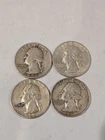 Lot of 4 WASHINGTON 90% SILVER QUARTERS $1.00 face value Start Stacking