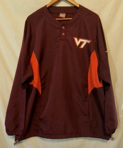Nike Virginia Tech Hokies Men's Pullover Jacket 2 Button Size XL Wind Breaker