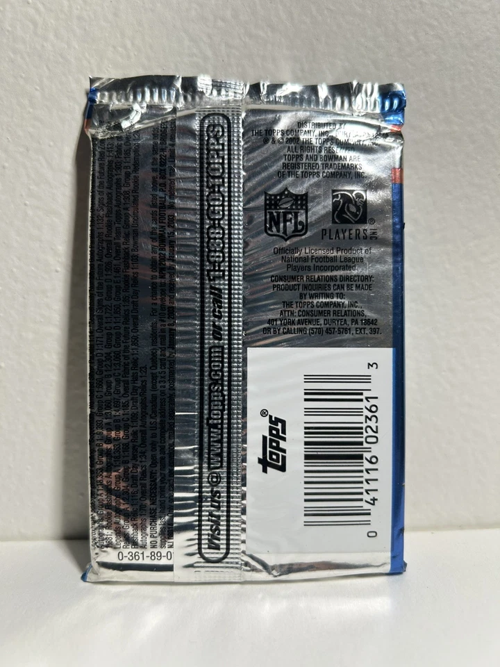 2002 Bowman Football Pack - SEALED Rookie Autos? Brees? Brady? Manning? - Image 2 of 2