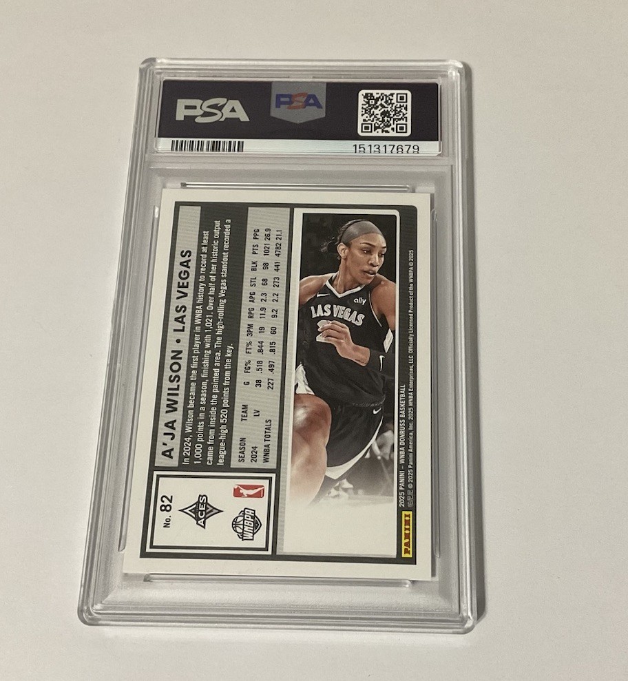 2025 Donruss WNBA #82 AJA WILSON HOLO RED /299 PSA 9 MINT 🔥 POP 2 NONE HIGHER view 2
