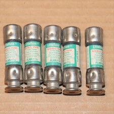 One Lot of 5 3 2 Littelfuse SLO-BLO FLNR-1-1/2  1.5 Amp Fuses NOS
