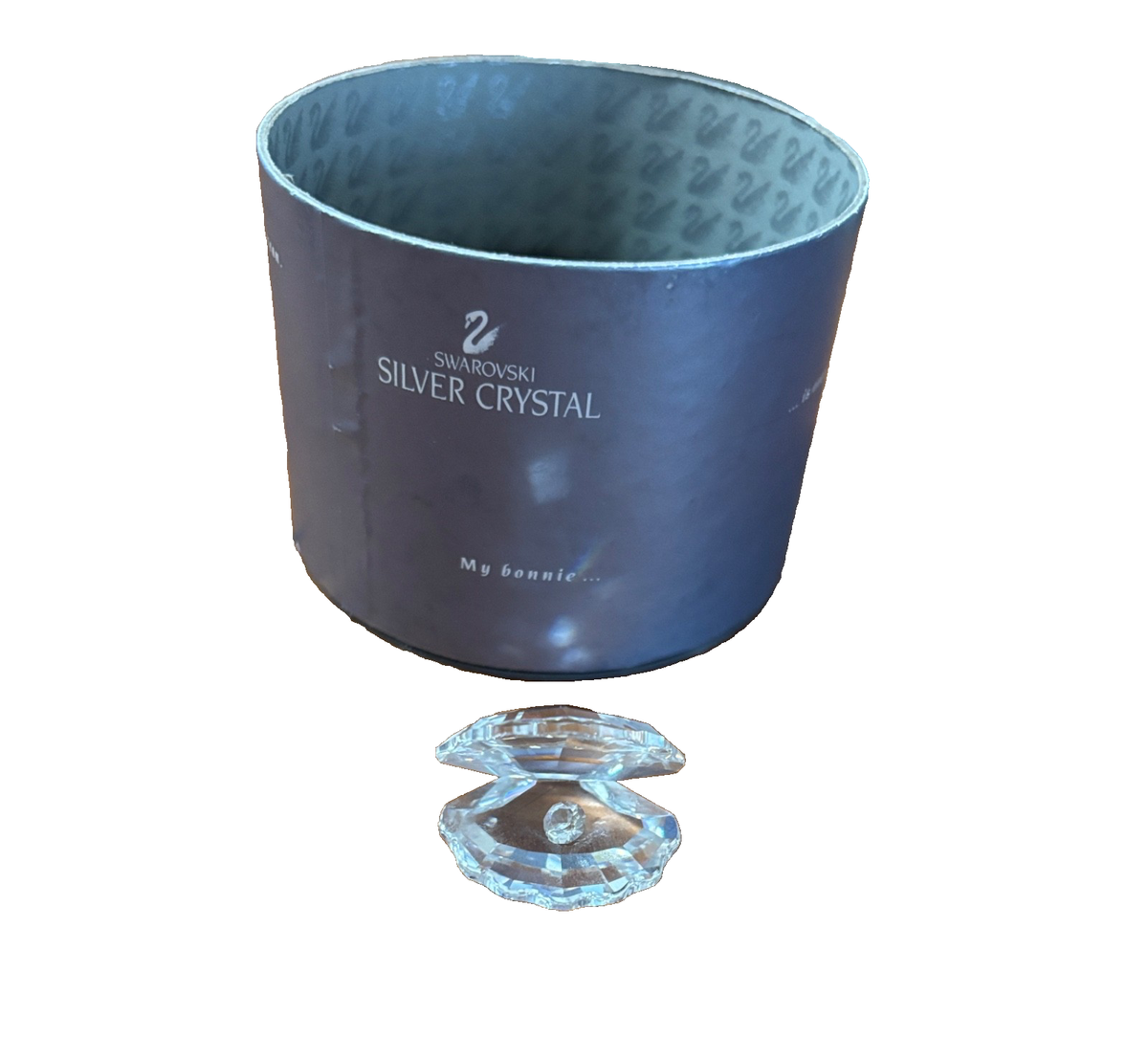 Swarovski Silver Crystal Oyster Clam Open Shell w Pearl 7624 055