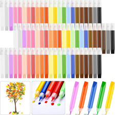 72Pcs Suncatcher Paint Pens Bulk, 10Ml 24 Colors DIY Stained Glass Kit, Extra Fi