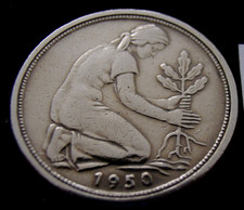 BRD Deutschland 50 Pfennig 1950 G Bank Deutscher L&auml;nder J 379