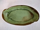 Vintage Frankoma Pottery Lazybones Prairie Green Oval Serving Bowl No. 205