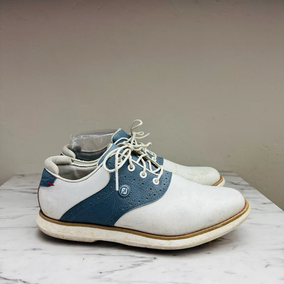 Туфли Footjoy Traditions золотистые синие и белые мужские размер 7 - Изображение 4 из 4