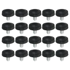 20pcs M4x6mm Knurled Thumb Screw Clamping Screw Knobs Grip Bolt Fasteners Black