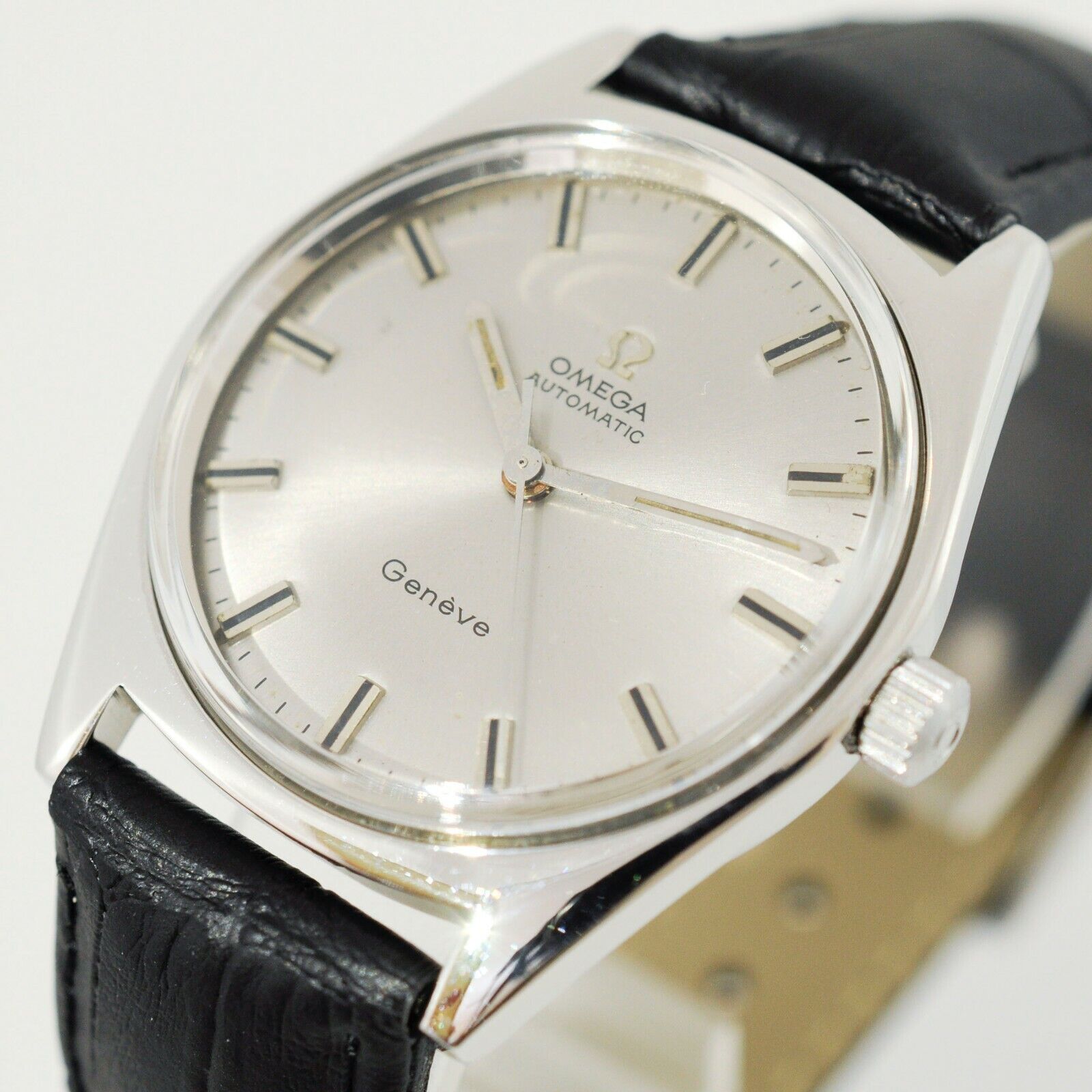 REAL SWISS 1968' OMEGA GENEVE 165.041 AUTOMATIC STEEL GENTS WATCH ORIGINAL  DIAL
