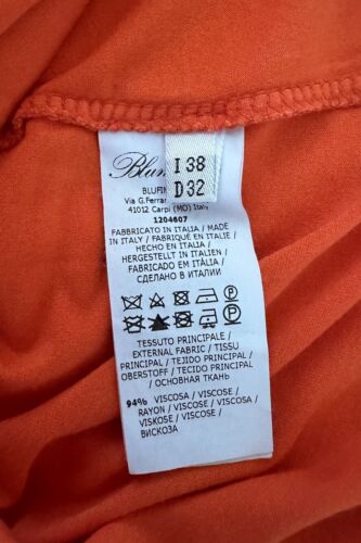 Blumarine Orange Floral Bling Rhinestones S/S Stretch Tee Top Shirt Size 38 EUC - Picture 11 of 11