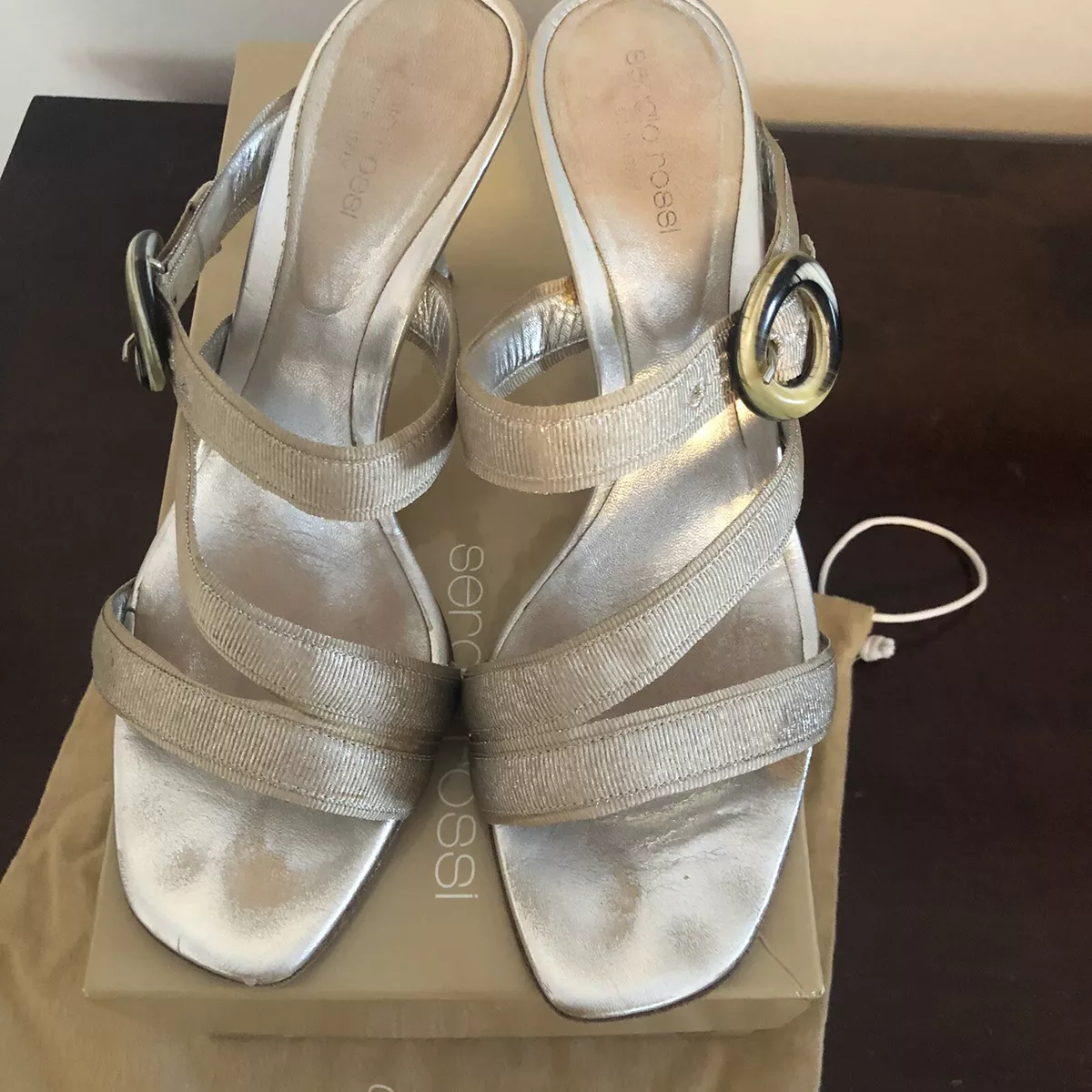Sergio rossi hotsell silver sandals