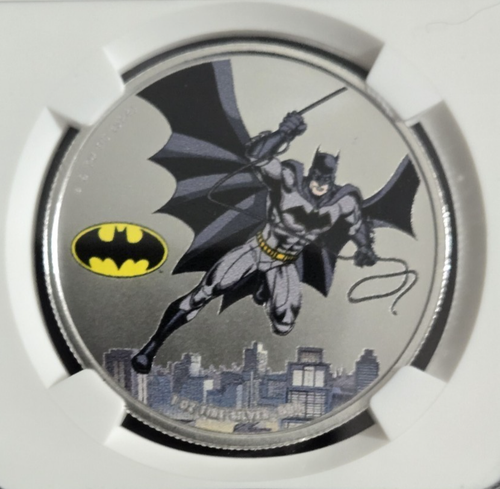 2024 SAMOA $5 DC COMICS JUSTICE LEAGUE - BATMAN NGC MS69 FR SILVER COLORED COIN - Picture 2 of 8