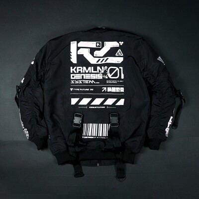 Men's Black Jacket Hoodie Bomber School Full Zip Kremlin Genesis