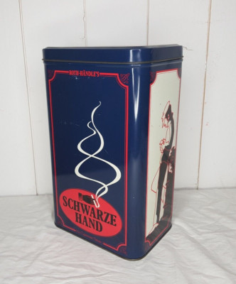 Tin Vintage 1960s Roth Handles Cigarette Tin Black Hand / bk12