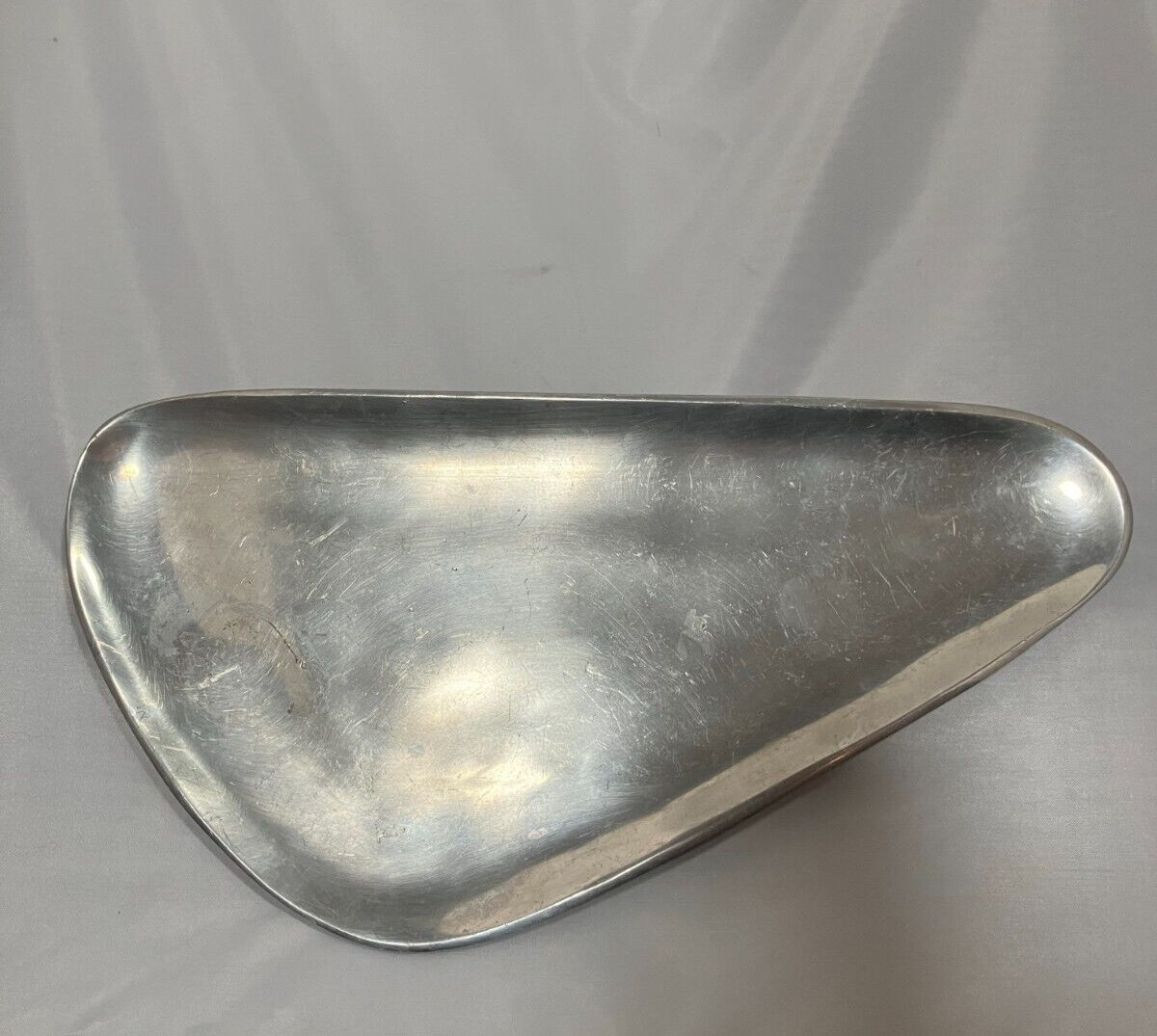 Vintage Nambe Platter Tri Corner SandCast Art Design MCM Secret Alloy Rare 1960s