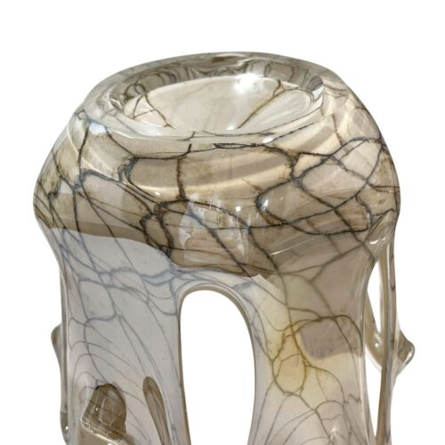 Vintage 1970s Makora Krosno Jozefina Art Glass Poland Freeform Cutout Vase - Picture 6 of 15