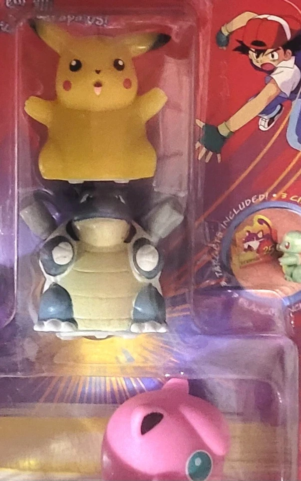 Juego de figuras Hasbro Pokemon Sliders Pikachu Blastoise Jigglypuff 1999 de colección Foto 2 de 4