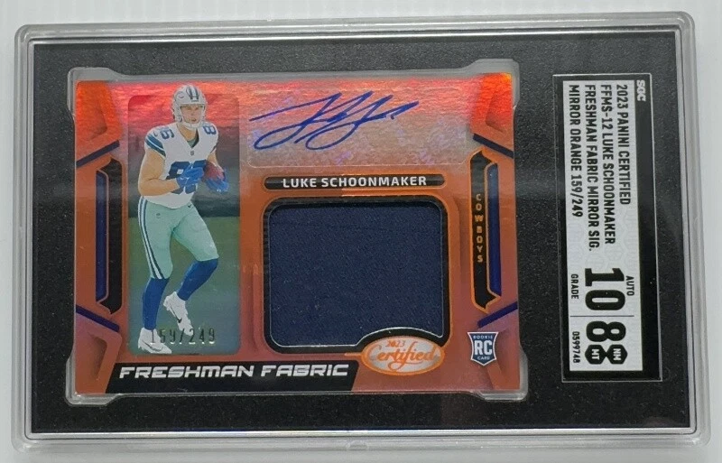Luke Schoonmaker Panini Certified Freshman Fabric Mirror Signature #FFMS12 Mirror Orange Etch