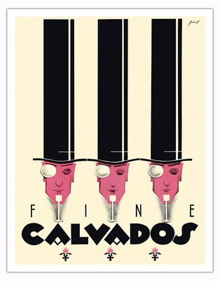 Calvados Fine French Apple Brandy - Vintage Advertising Poster by No�l Fontanet