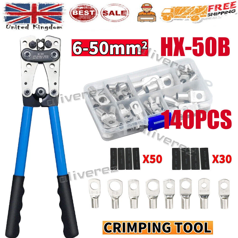 Heavy Duty Battery Cable Crimping Tool Wire Lugs Crimper Terminal Copper Lugs
