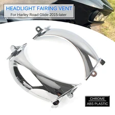 Chrome Front Headlight Fairing Vents For Harley CVO Road Glide FLTRXS 2015-Later