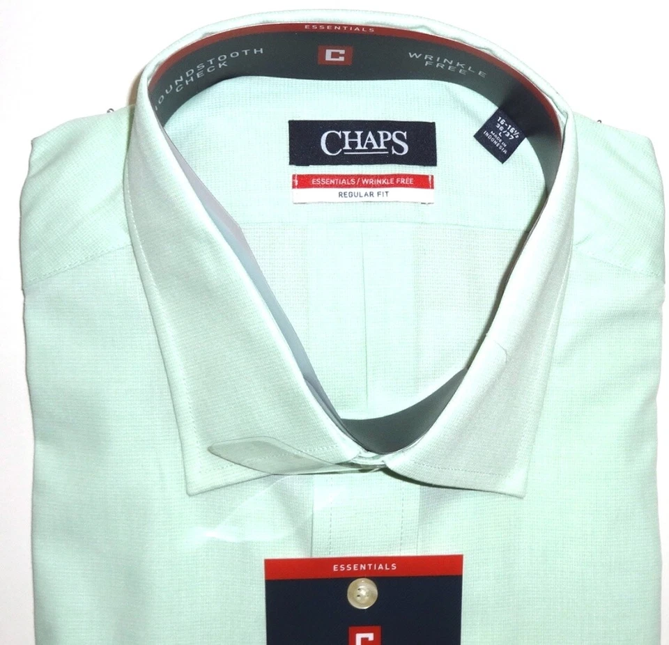 Nueva Camisa de Vestir Chaps Para Hombres Calce Regular Mangas Largas 1 Bolsillo Verano Kiwi Nueva con Etiquetas Foto 2 de 4