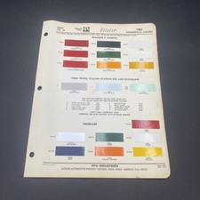 1963 Ford Falcon Econoline Fruehauf Diamond T Color Paint Chip Samples Sheet 1963 Ford Falcon Econoline Fruehauf Diamond T Color Paint Chip Samples Sheet
