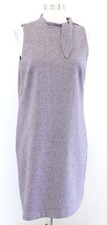 Ann Taylor Factory Houndstooth Knit Tie Mock Neck Shift Dress Size 6 Sleeveless
