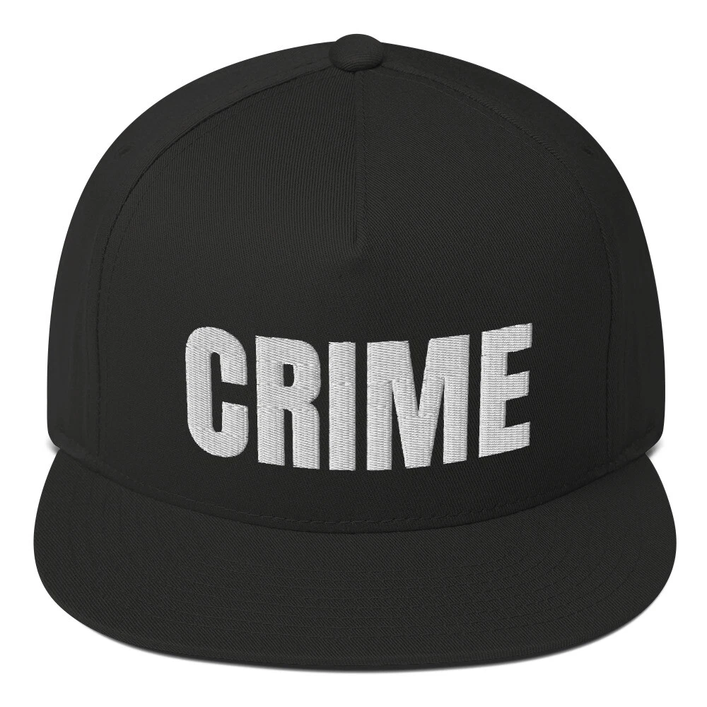 CRIME Embroidered Flat Bill Cap