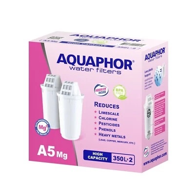 Water filter cartridges AQUAPHOR A5 replacement, fits all A5 filter jugs, 2 pack - Image 1 of 4