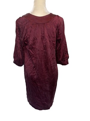VINCE Burgundy Silk Puff Sleeve Shift Pockets Dress Sz XS | eBay VINCE Burgundy Silk Puff Sleeve Shift Pockets Dress Sz XS | eBay