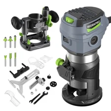 WORKPRO 6.5 Amp Compact Router Combo Kit 32000RPM Compact Router w/6 Router Bits