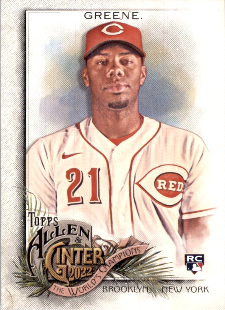 2022 Allen and Ginter . HUNTER GREENE RC Cincinnati Reds #250