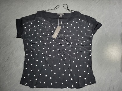 Esprit Damen-Top schwarz gepunktet, Größe XS neu mit Etikett UVP 29 £