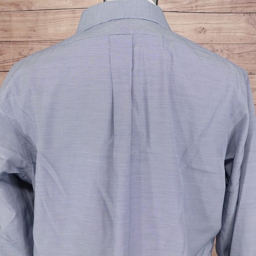 BROOKS BROTHERS CAMICIA ABITO UOMO NON FERRO SLIM FIT BLU CON BOTTONI 16,5 6/7 - Foto 5 di 6