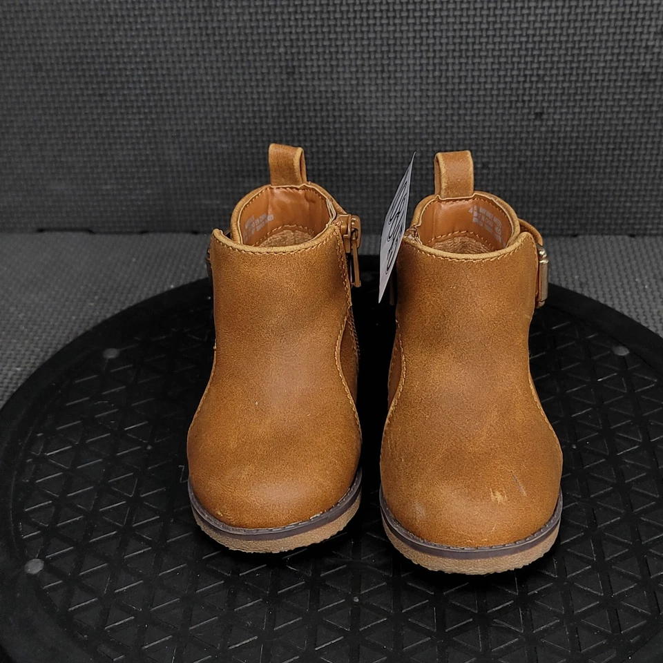 Botas con hebilla The Childrens Place para niños pequeños talla 4 marrón con cremallera lateral Foto 2 de 4