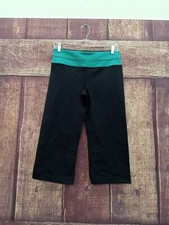 Kirkland Womens Black And Teal Capri Leggings Size Small