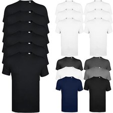 6 Pack Mens T-Shirt Short Sleeve Shirt Crew Neck Plain Assorted 100% Cotton Top