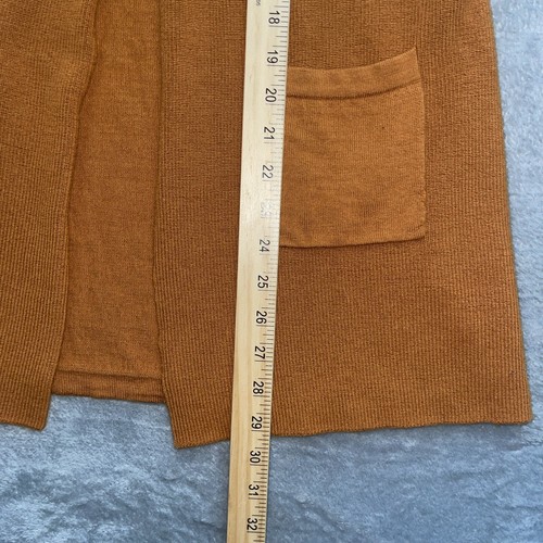 Orvis Sweater Cardigan Women's XS Merino Wool Open Front Tunic Orange *read* - Picture 5 of 9