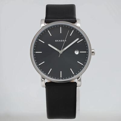 Skagen Men Beautiful men\'s black Skagen leather watch main image 1