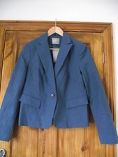 Bnwt Orsay Blue Linen Mix Blazer Jacket, Size 14