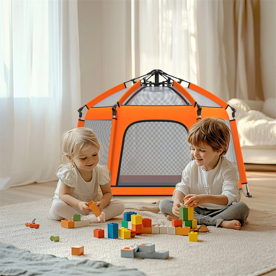 Baby Playpen Beach Tent Foldable with Canopy Travel Bag Mosquito Net Pop Up Pack - Image 3 of 4