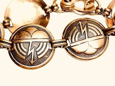 VINTAGE ESTATE COPPER SOUTHWESTERN THUNDER CLOUD DESIGN CIRCLE LINK BRACELET