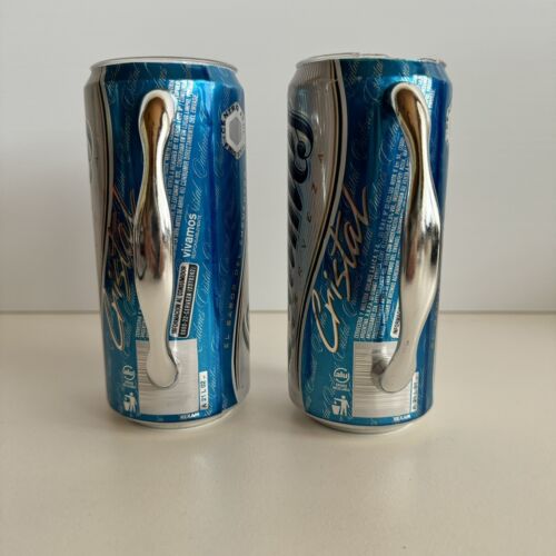 Rare 2 x Cerveza Argentina Quilmes Cristal Beer Can Acrylic Mug Argentina Handle - Picture 3 of 14