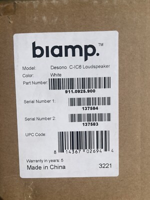 Schnäppchen, BIAMP Desono C-IC6 6,5'' 2-Wege Koaxial Deckenlautsprecher