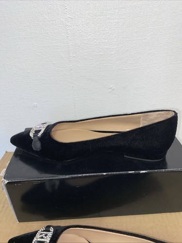 Ralph Lauren RL schwarzer flacher Samt-Damenschuh Größe 4 36,5 NEU UVP 139 £ formell - Bild 7 von 10