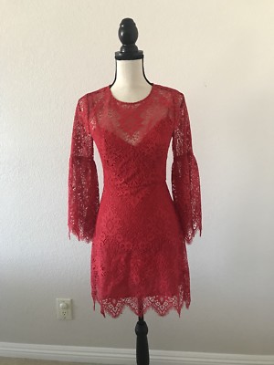 Bcbgmaxazria Lace Bell-Sleeve Dress Wcv66n75