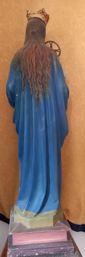 Madonna Mayersche Kunstanstalt um 1870 122 cm originale Fassung Kirchenfigur - Bild 7 von 19