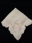 Vintage Handmade embroidered silk wedding handkerchief