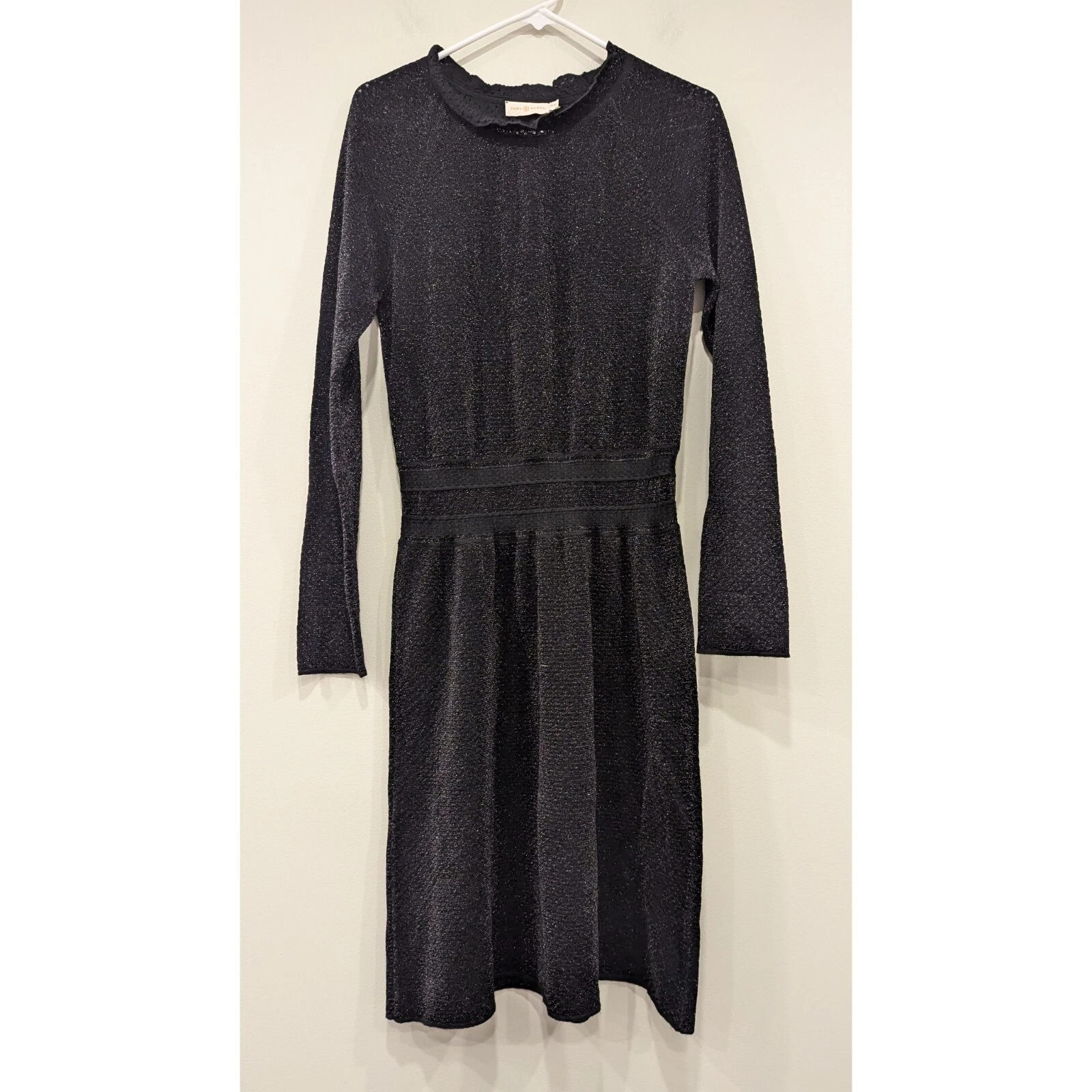 Abito Tory Burch Isabelle blusa in maglia metallizzata manica lunga taglia media